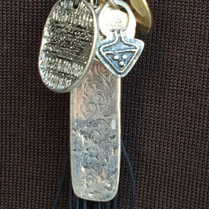 Long silver chain Bohemian necklace, J Jill